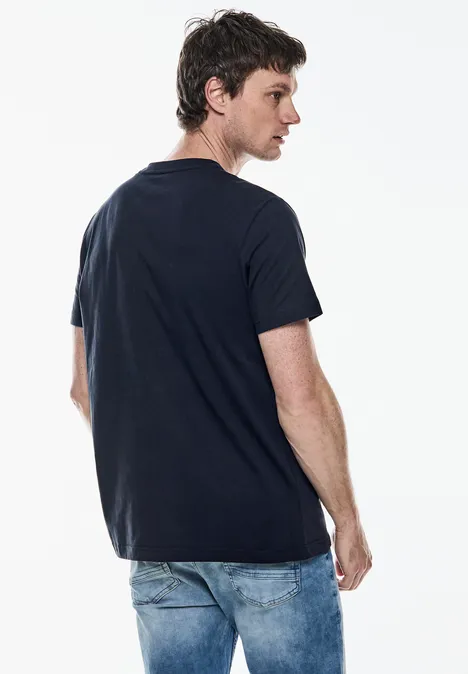 T-shirt met print dark maritime blue