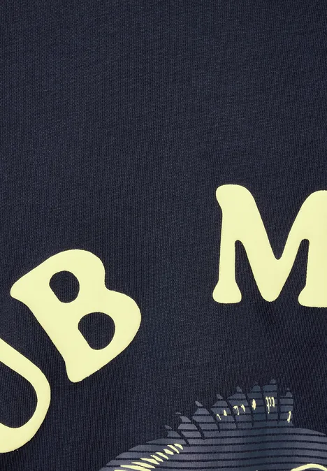 T-shirt met print dark maritime blue