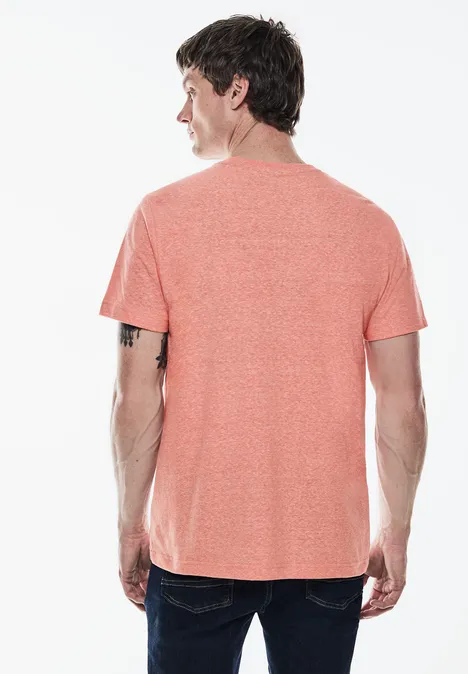 Gemêleerd shirt met print sea coral red