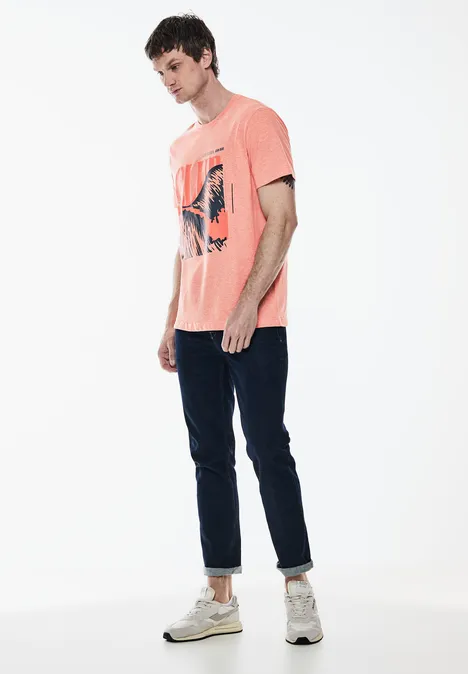 Gemêleerd shirt met print sea coral red