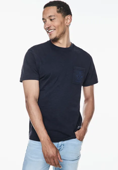 Garment dye slub T-Shirt dark maritime blue