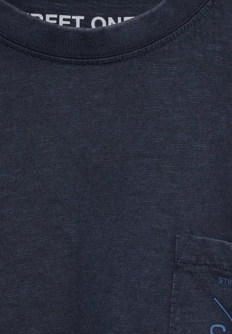 Garment dye slub T-Shirt dark maritime blue