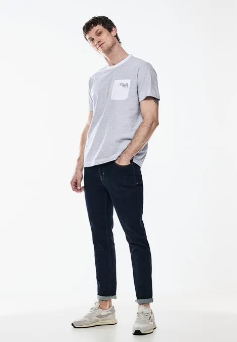 Gebreid T-shirt met structuur pearl white
