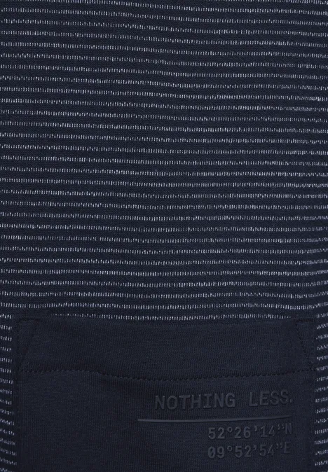 Gebreid T-shirt met structuur dark maritime blue