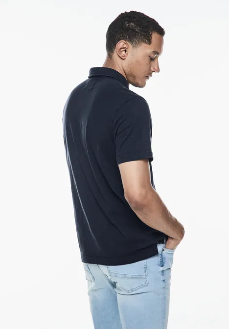 Garmend Dye Slub Poloshirt dark maritime blue