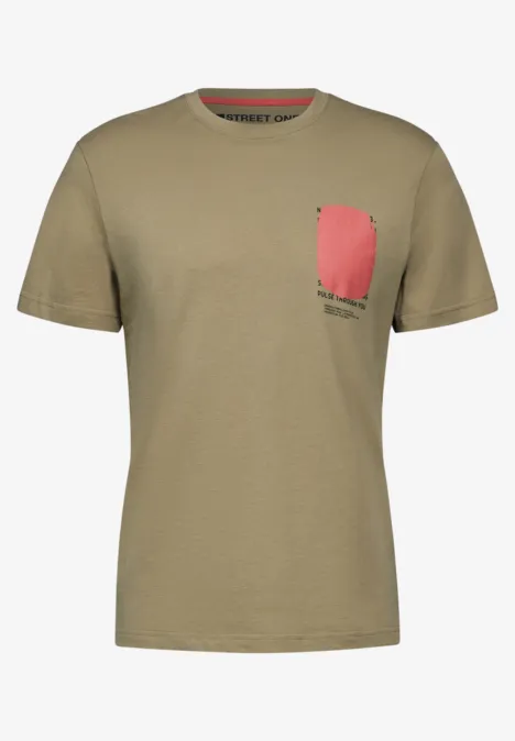 T-shirt met print op de borst beach sand