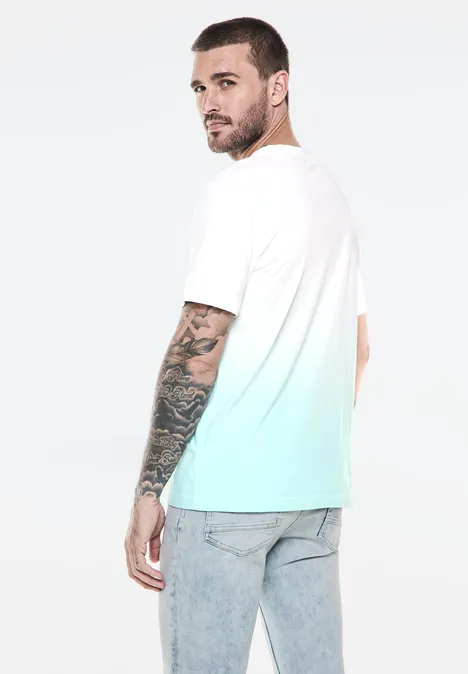 T-shirt met kleurverloop light turquoise