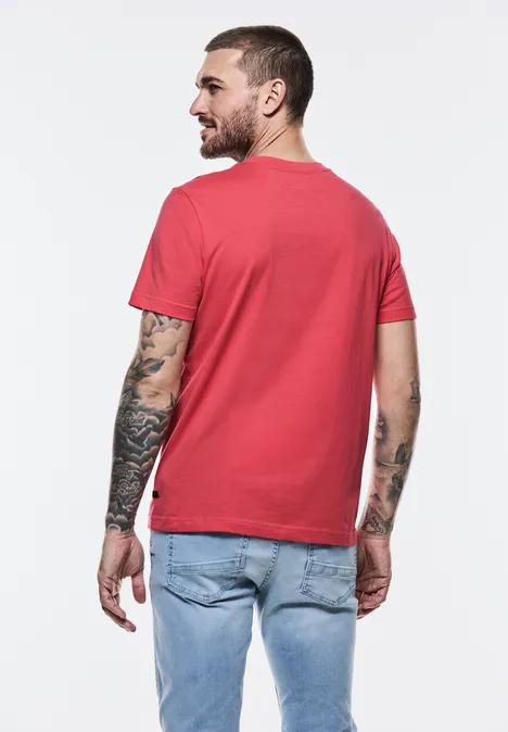 T-shirt met palmenprint Crab Red