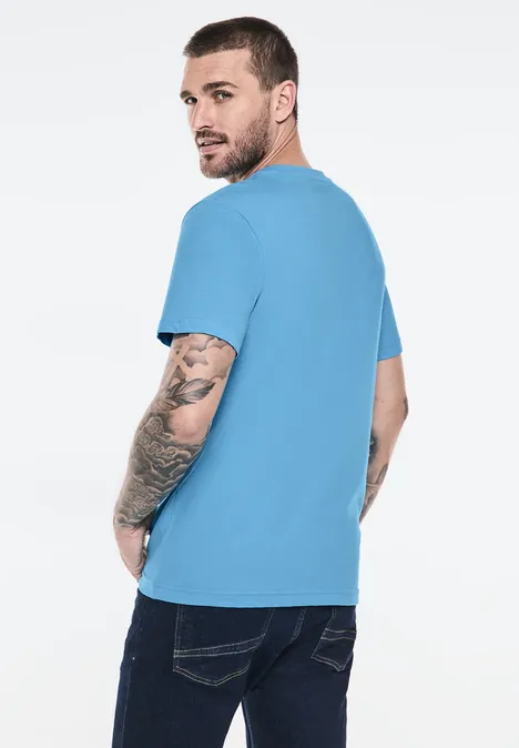 T-Shirt mit Chestprint swimming pool blue