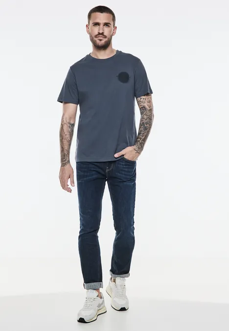 T-Shirt mit Chestprint marine blue
