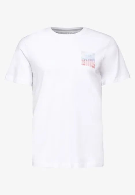 T-shirt met print op de borst White