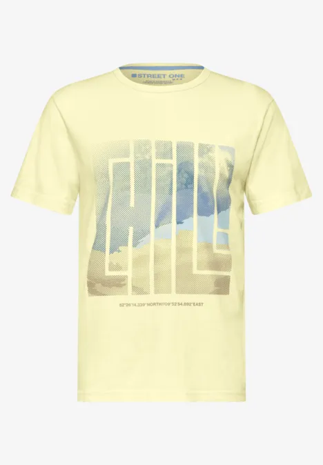 T-shirt met print op de voorkant sunglow yellow