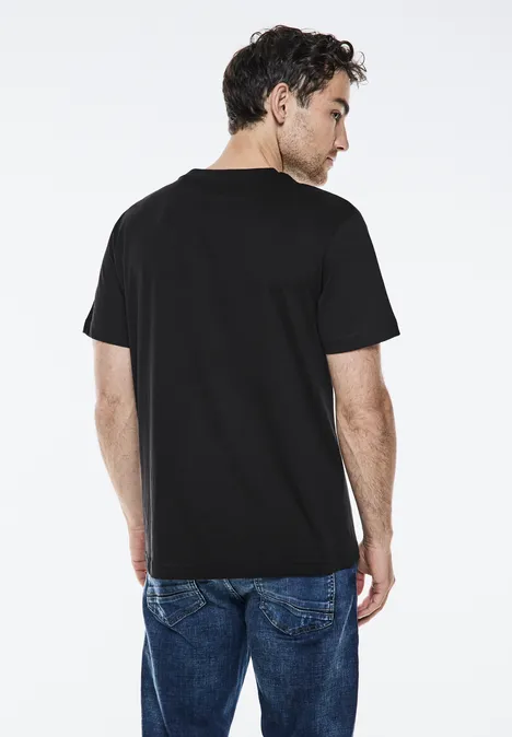 T-shirt met artwork op de borst Black