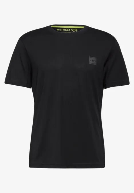 T-shirt met artwork op de borst Black