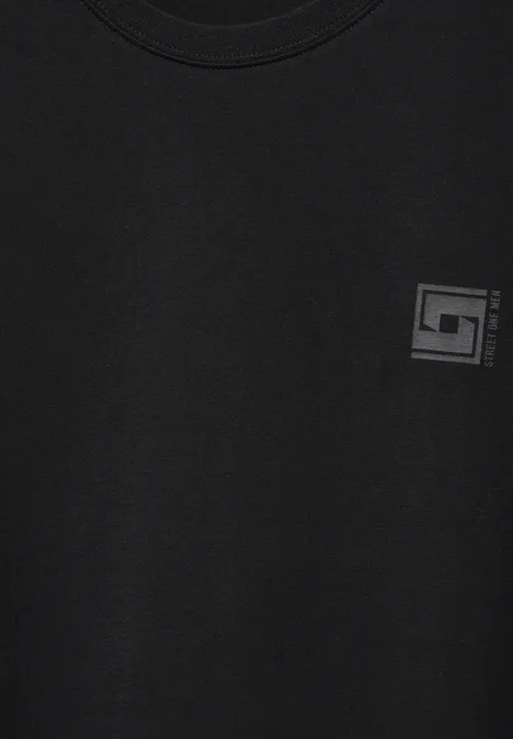 T-shirt met artwork op de borst Black