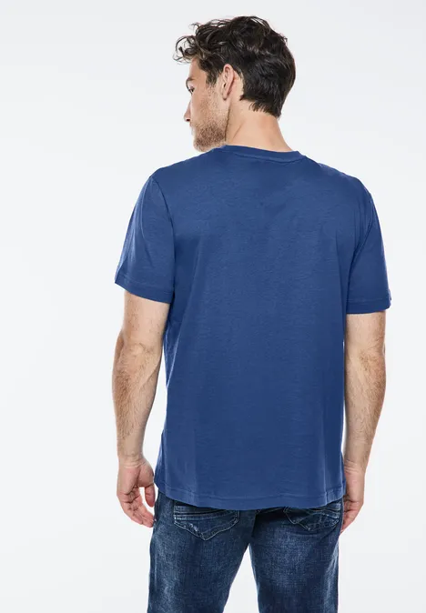 T-shirt met artwork op de borst casual blue