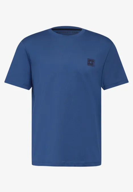 T-shirt met artwork op de borst casual blue