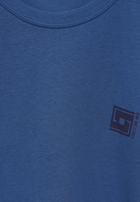 T-shirt met artwork op de borst casual blue