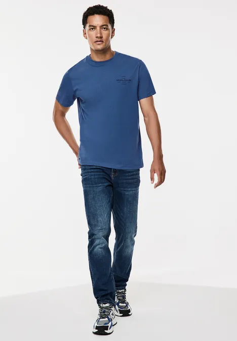 Jersey met borstprint casual blue