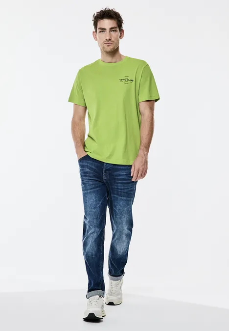 Jersey met borstprint light lime green