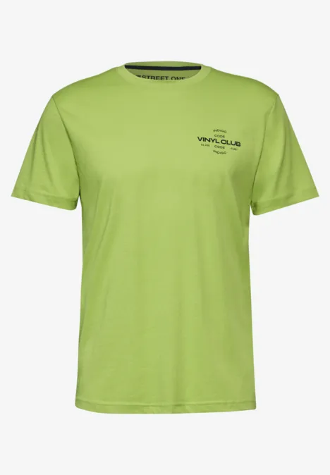 Jersey met borstprint light lime green