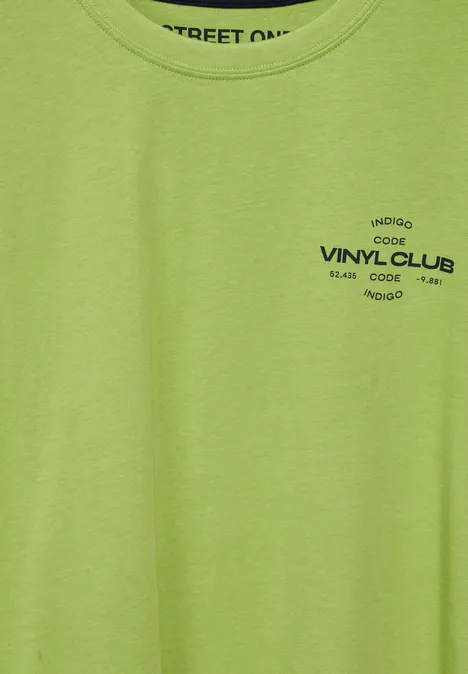 Jersey met borstprint light lime green