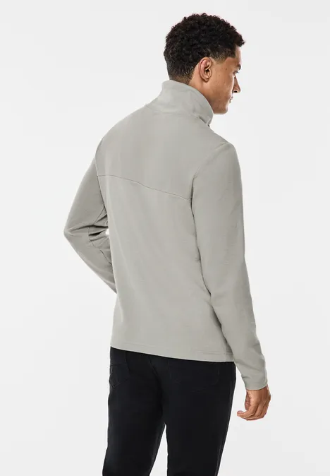 Jaquard-Langarmshirt warm grey melange