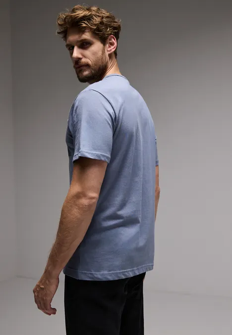 T-shirt met borstprint city grey