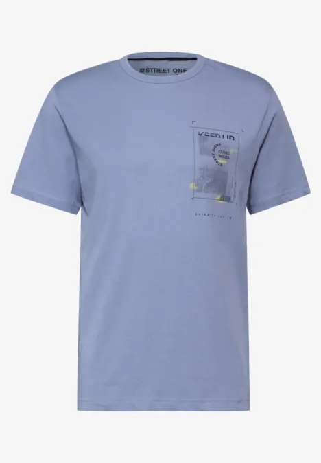 T-shirt met borstprint city grey