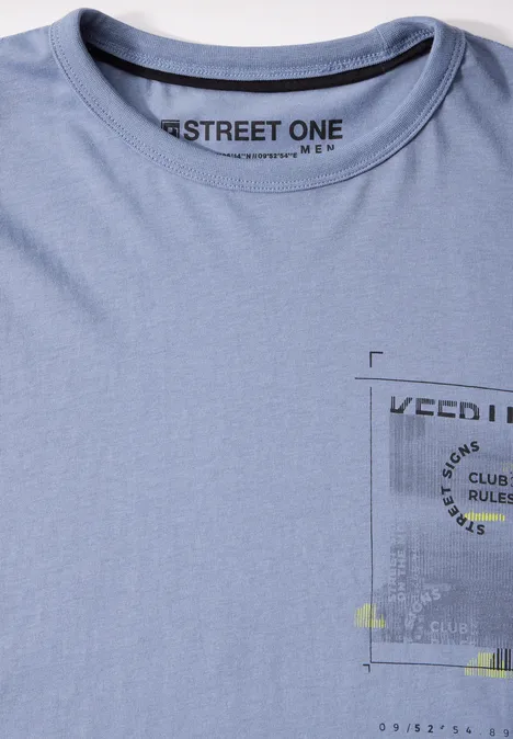 T-shirt met borstprint city grey