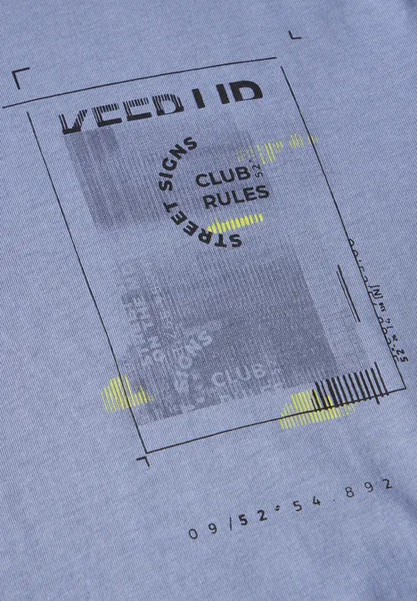 T-shirt met borstprint city grey