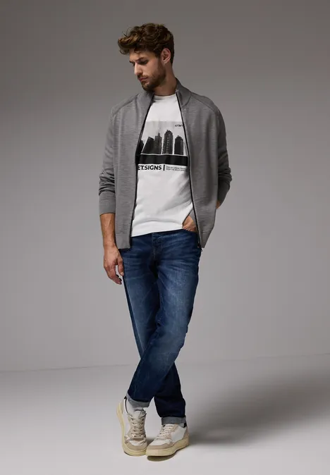 T-shirt met skyline-print bright white