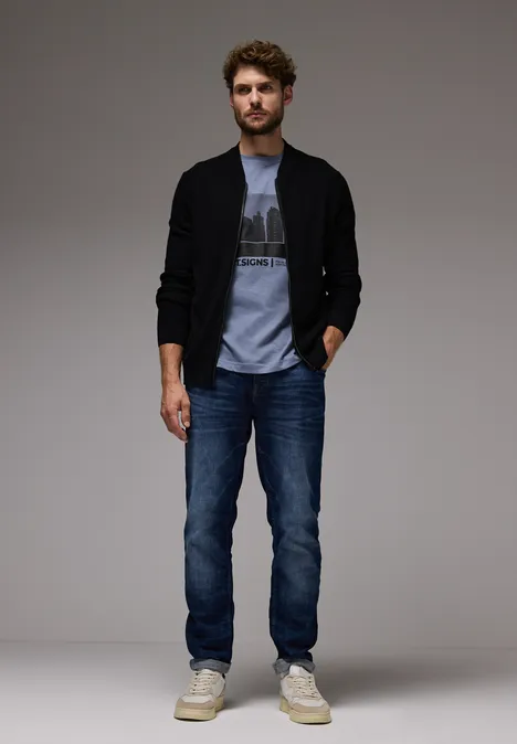 T-shirt met skyline-print city grey