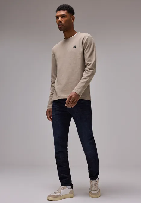 Struktur Longsleeve cosy beige