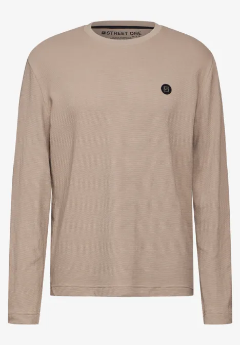 Struktur Longsleeve cosy beige