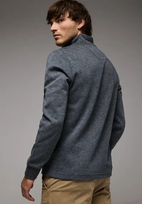 Troyer shirt met lange mouwen heavy grey