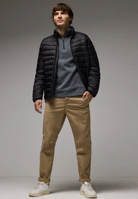 Troyer shirt met lange mouwen heavy grey