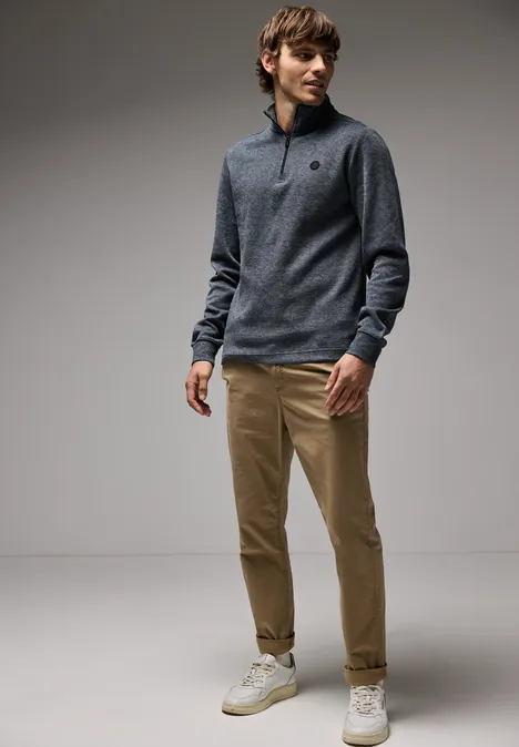 Troyer shirt met lange mouwen heavy grey