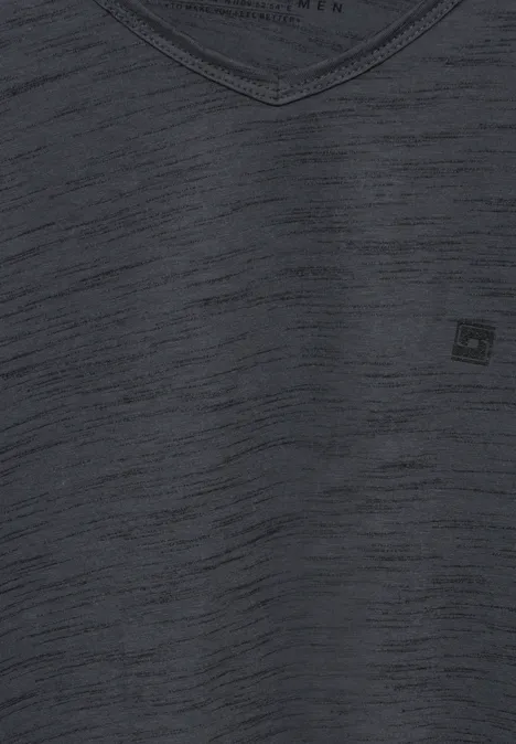 Melange V-Neck Longsleeve heavy grey