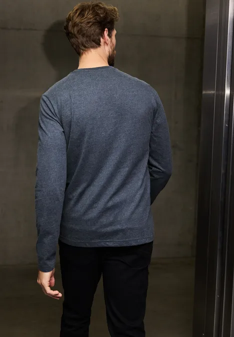 T-shirt long doux avec imprimé dark blue melange T-shirt long doux avec imprimé dark blue melange