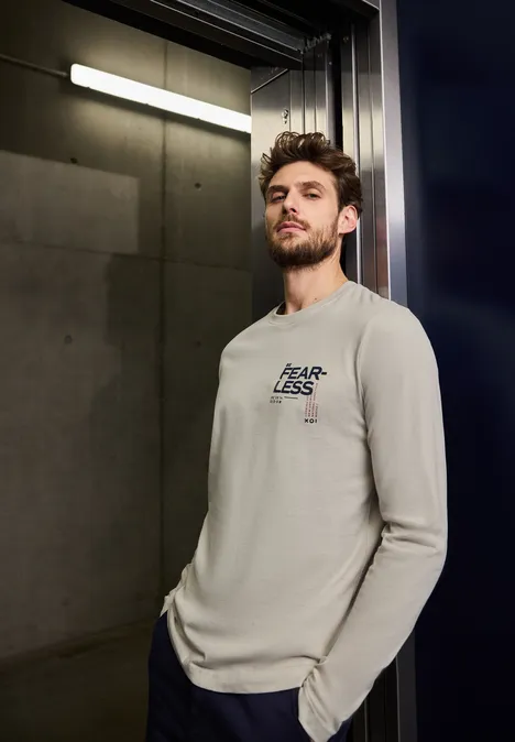 Softes Longsleeve mit Print soft sand