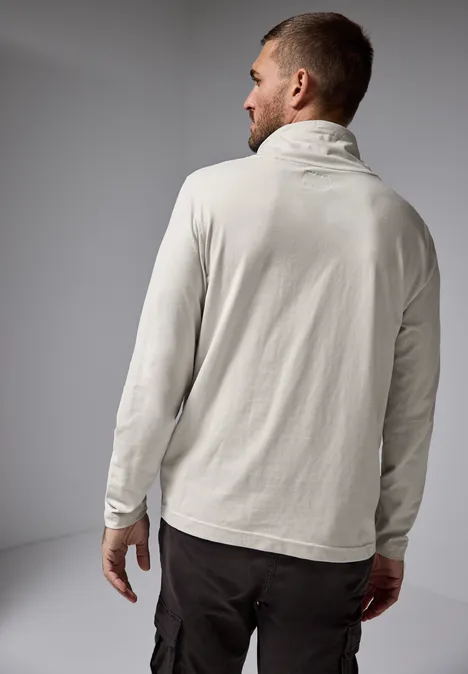 Zacht shirt met trechtervormige hals soft sand