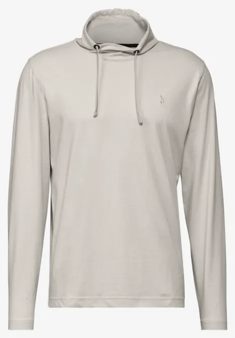Zacht shirt met trechtervormige hals soft sand
