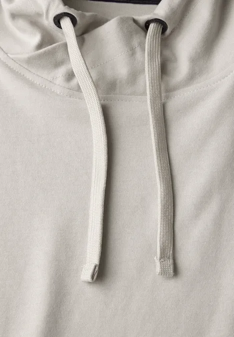 Zacht shirt met trechtervormige hals soft sand
