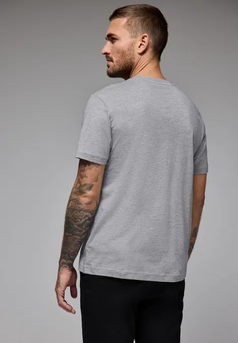 T-shirt met print op voorzijde silver grey melange T-shirt met print op voorzijde silver grey melange
