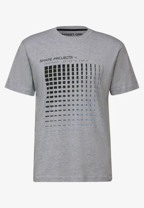T-shirt met print op voorzijde silver grey melange T-shirt met print op voorzijde silver grey melange