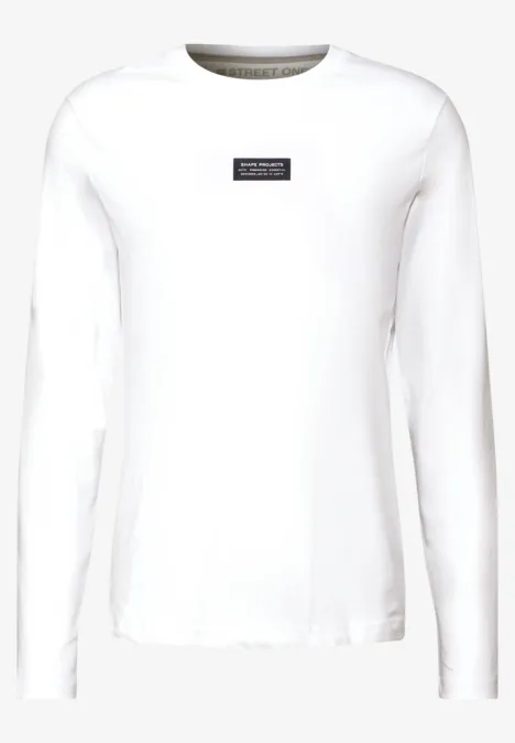 Shirt met lange mouwen en print bright white