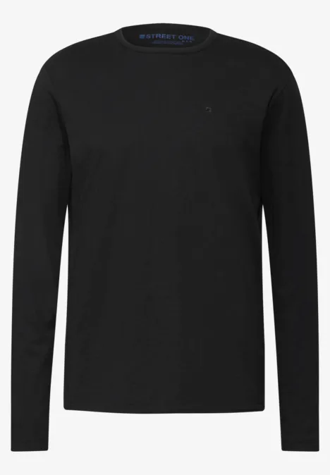 Longsleeve mit offenem Saum Black