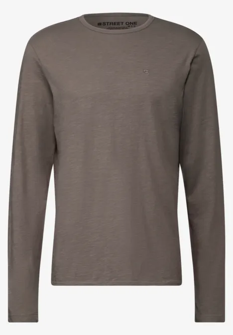 Longsleeve mit offenem Saum mushroom brown