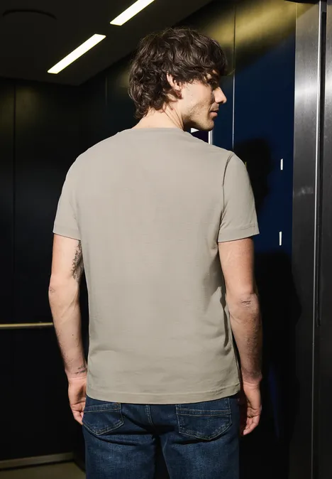 T-shirt avec photo imprimée granite beige